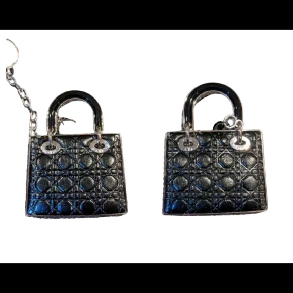 DIOR CHARM MIRROR BLACK SILVER METAL BAG LADY DIOR GLOSS Novelty Bag Charm - Picture 3 of 11